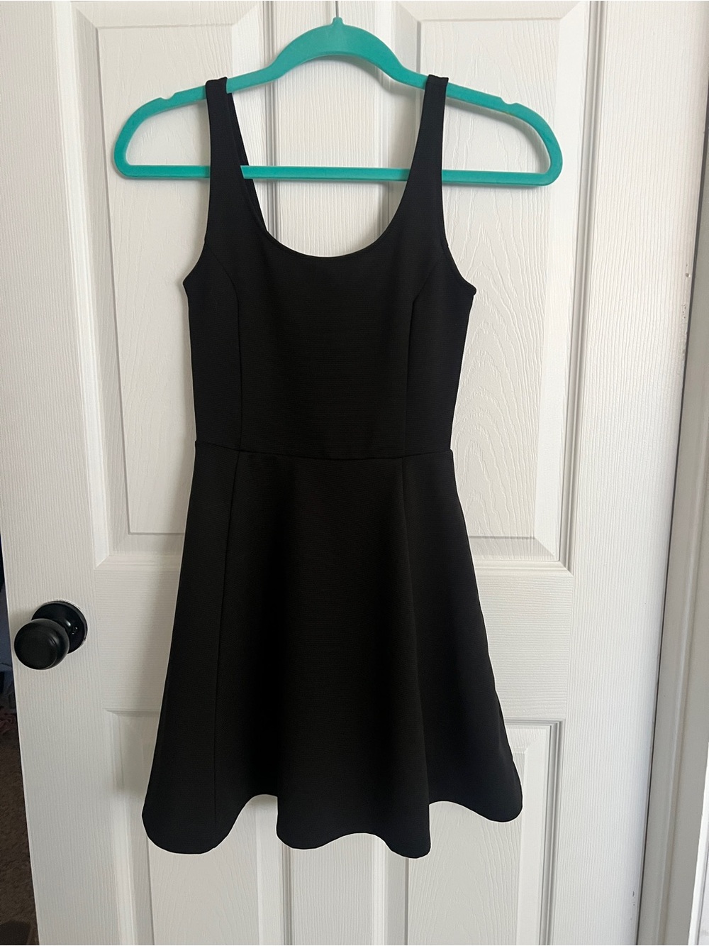 H&M Black Scoop Neck Fit-and-Flare Dress